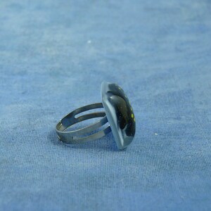 Encapsulated Spotted Salamander Specimen ring, Handmade Biology Jewelry image 5