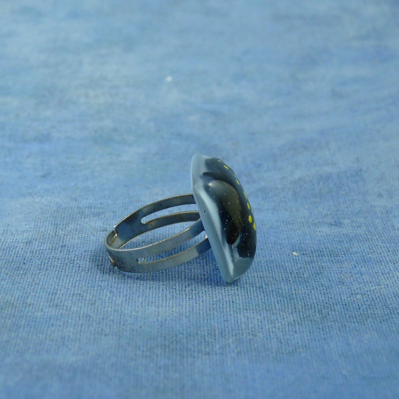 Encapsulated Spotted Salamander Specimen ring, Handmade Biology Jewelry image 5