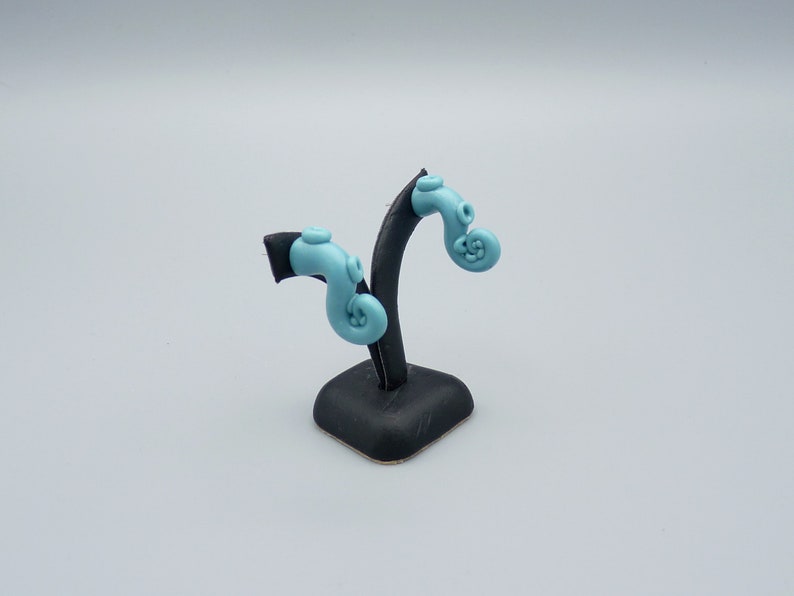 Tropical Tentacle Earrings Handmade Polymer Clay Jewelry image 3