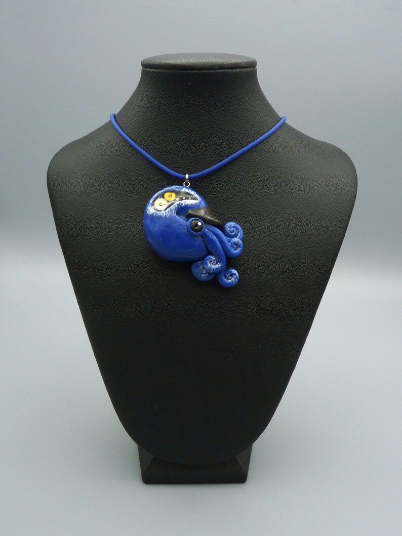 Time Nautilus Necklace, Polymer Clay Jewelry image 2