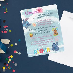 Faire-part d'anniversaire sur le thème Stitch - carte numérique