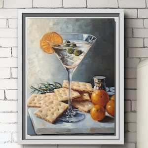 Cocktail Wall Art, Martini Wall Art Print, Bar Decor, Kitchen Wall Art, Housewarming Gift, Martini Lover Gift, Retro Martini Framed Print