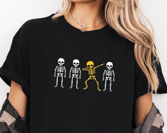 Halloween Skeleton Shirt, Funny Skeleton tShirt, Trick or Treat Skeleton T-Shirt, Halloween Party Shirt, Cute Skeleton Halloween tee Gift