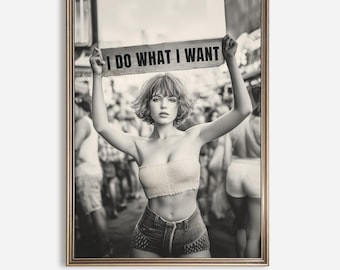 Impresión vintage de los derechos de las mujeres: póster de protesta imprimible de arte feminista, póster retro de los años 70 para dormitorio universitario para el empoderamiento femenino (descarga digital)