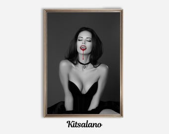 Retrato de vampiro vintage: Arte de parede gótica para o Halloween (Download digital)