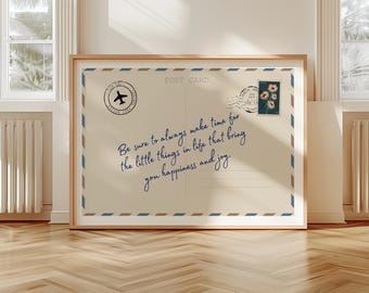 Impresión de postal retro con afirmación: un regalo inspirador para la pared