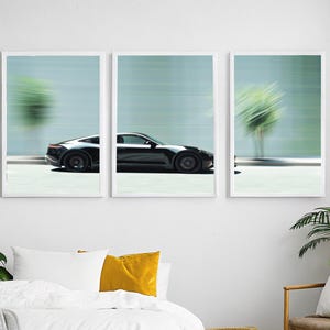 Porsche Sports Car Triptych: Minimalist Automotive Art (Digital Download)