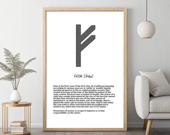Fehu-runenafdruk | Nordic Viking Wealth Symbol (digitale download)