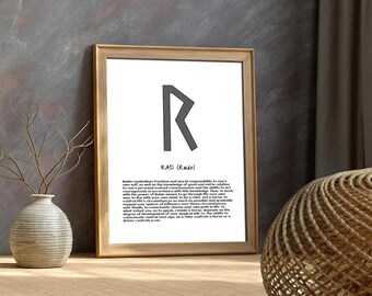 Raido Rune Art Print – Norse Mythology Decor (Digital Download)