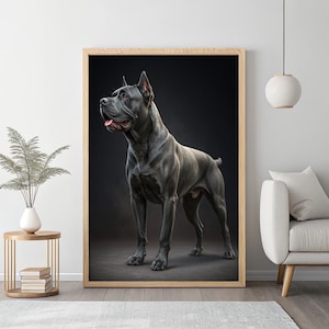 Strong Cane Corso Art Print – Stunning Dog Portrait for Pet Lovers, Sophisticated Pet, Perfect for Dog Owners and Home Styling - Birthday