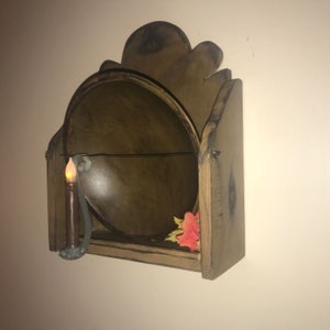 Colonial Bowl Rack Keep - Primitive Rustic Wood