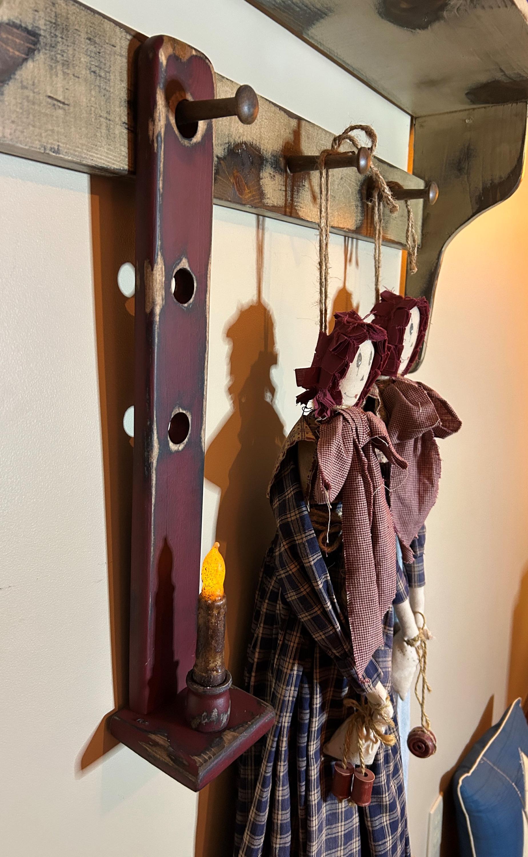 Primitive Wood Shaker Hanging Peg Rack Candle Holder - Wax Finish - Etsy