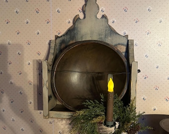 Range-assiettes Colonial - Bois rustique primitif