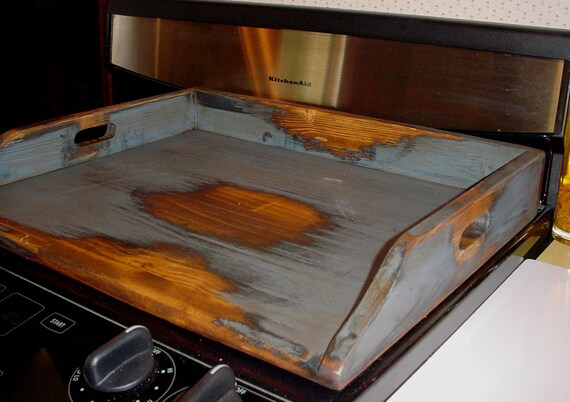 Primitive Wood Stove Top Cover Noodle Board Medium Size Etsy