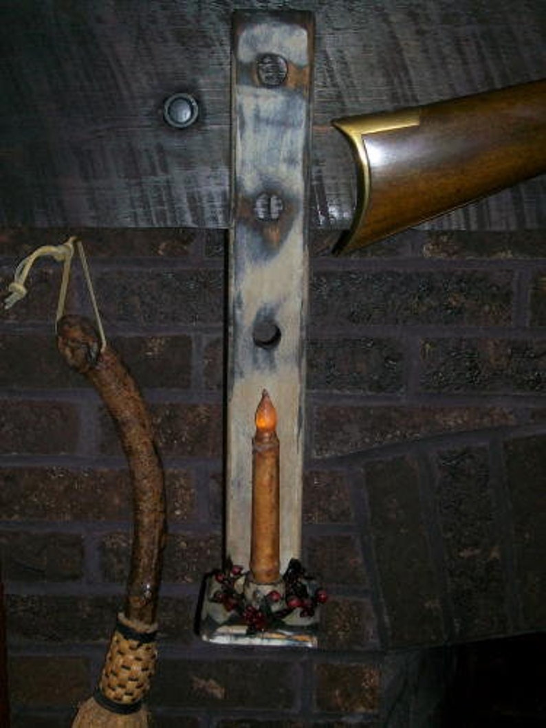 Primitive Wood Shaker Hanging Peg Rack Candle Holder Shelf Etsy