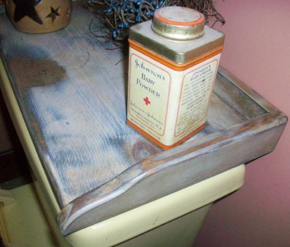 PRIMITIVE Wood Toilet Tank Cover Top Tray ANY COLOR