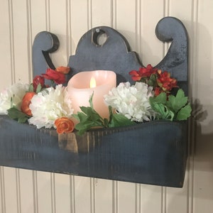Colonial Lollipop Top Shelf -  Door or Wall Box - Candle, Flower, Primitive Rustic Wood Shelf