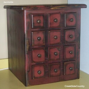 Primitive Wood Appliance Mixer Cover with 12 Faux Drawers 12 1/2" w x 14 1/4" d x 16" t