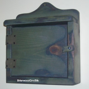 Primitive Wood Thermostat  Cover Cabinet Box Shelf - brier wood grn  (a PAW Design)
