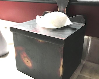 Primitive Tissue Box Wood -    wax finish - designed by me in  2014