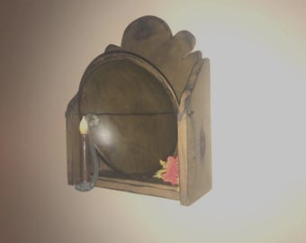 Colonial Bowl Rack Keep - Primitive Rustic Wood