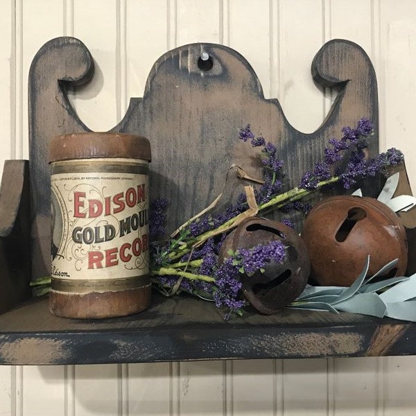 Colonial Lollipop Top Shelf - Étagère en bois rustique primitive