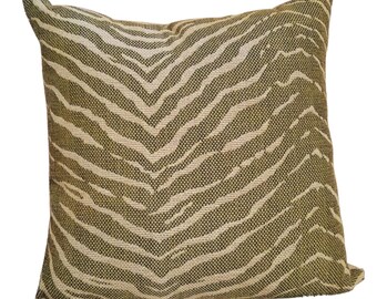 16" x 16" Pillow Cover with Insert- Zebra Pillow- Throw Pillow- Decorative Pillow- Green Zebra Print