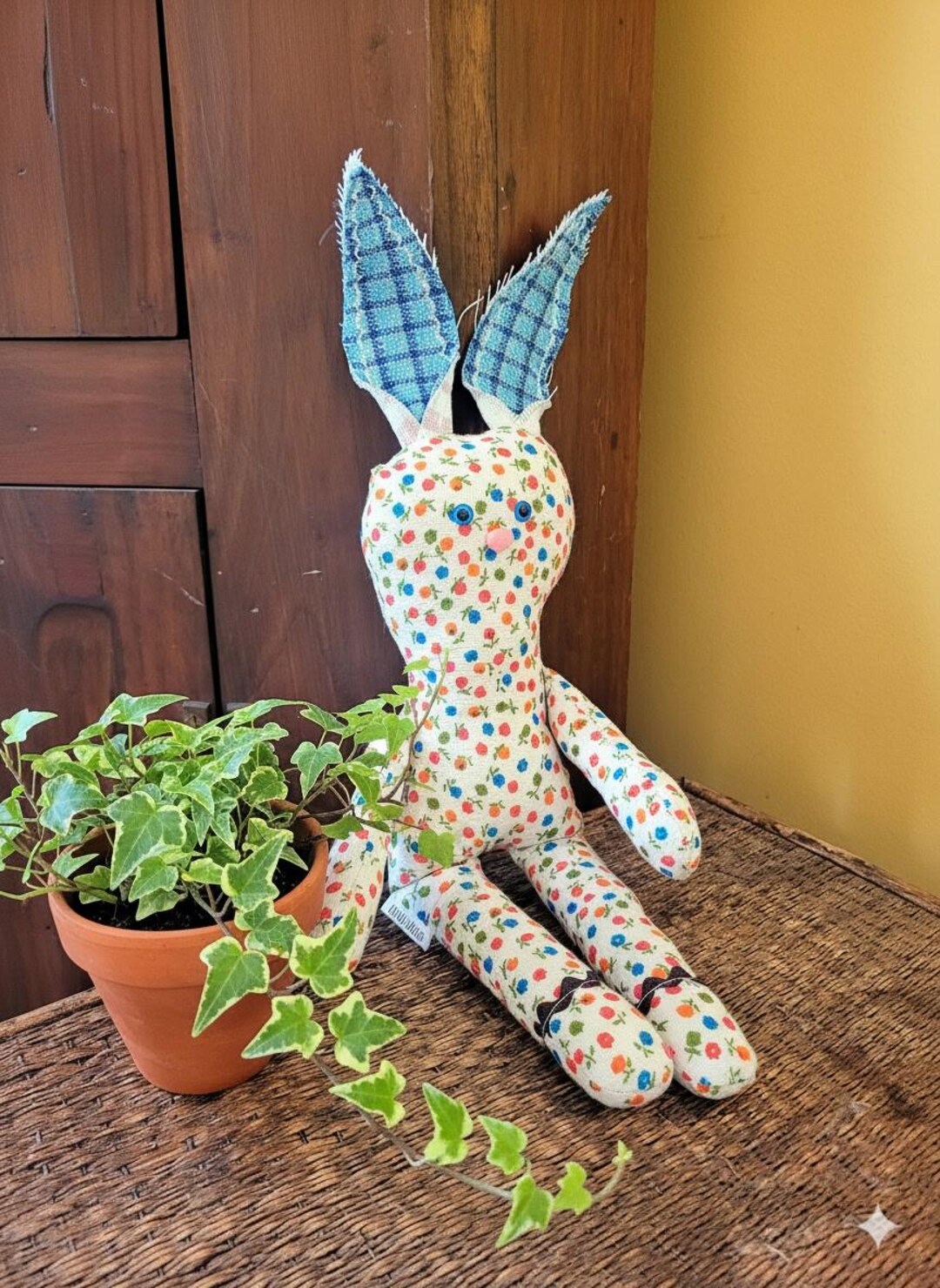 Patchy Rabbits Handmade Patchy Rabbit Stuffed Bunny, Plush Rabbit, Baby Gift, Stuffed ...