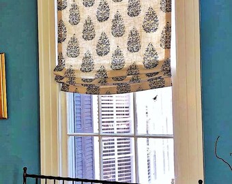 Custom Relaxed Roman Shade, Window Curtain, Custom Window Shade, Roman Shade