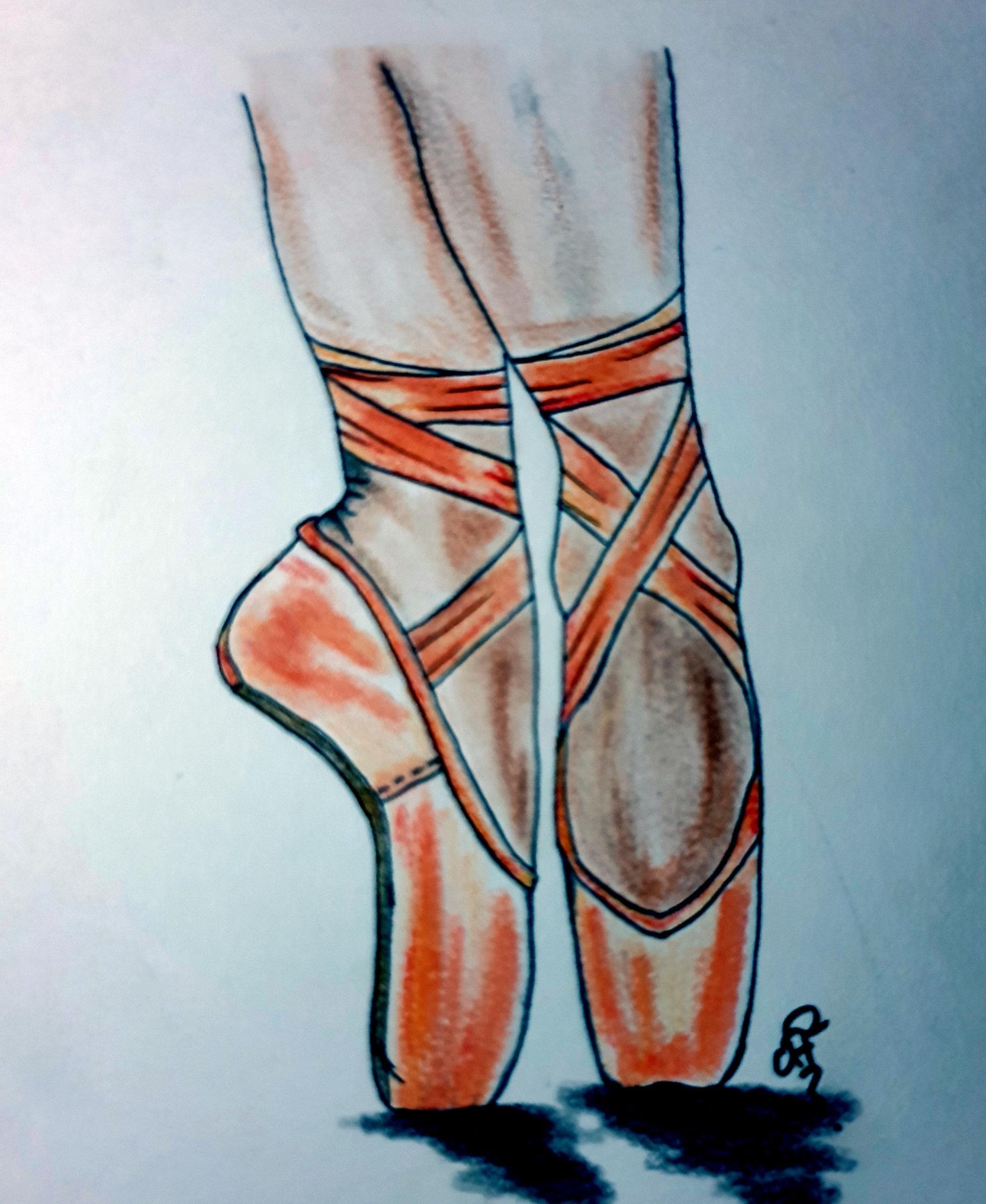 Pointe Shoes Ballerine Scarpe Da Colorare Theatre Ballerina: Oltre