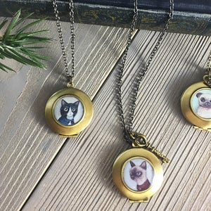 Pug Locket William the Fawn Pug art pendant necklace, pug gift for dog lovers, pug necklace, pug jewelry image 6