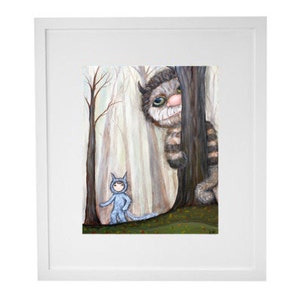 Kids Room Wall Art Wild Things in the Woods giclee print from original painting, children's art nursery decor image 1