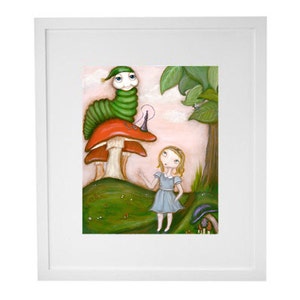 Alice in Wonderland print kids room, nursery, wall art image 1