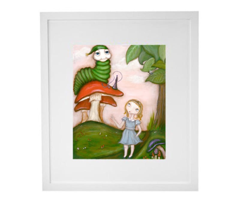 Alice in Wonderland print kids room, nursery, wall art image 1