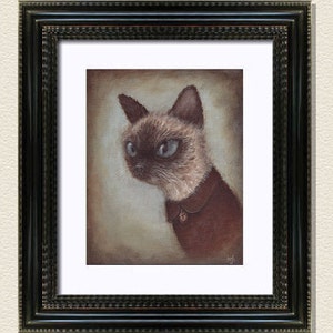 Cat Art Print Theo, 8x10 pet portrait painting, cute animal art image 3