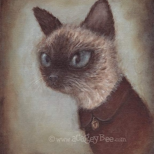 Cat Art Print Theo, 8x10 pet portrait painting, cute animal art image 1