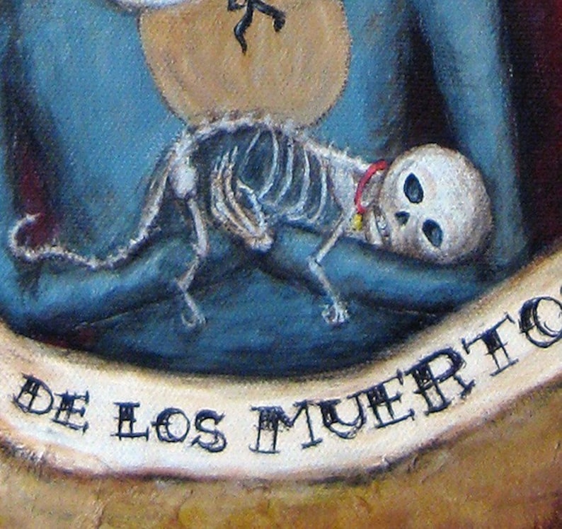 Day of the Dead giclee print of acrylic painting, Dia de los Muertos, wall art print poster image 2