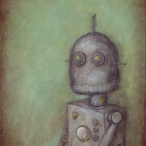 Robot No. 2 - Eugene - robot art print, robot painting