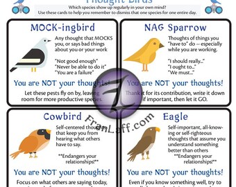 Thought Birds Cards for Cognitive Awareness and Personal Growth