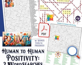 Positivity Wordsearch Puzzle: Hidden Messages, Icebreaker Activity (PDF)