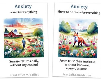 Nature-Based Cognitive Reframes: Anxiety & Healing Cards (Printable)