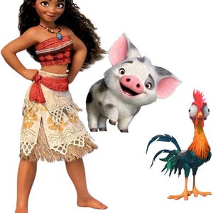 Moana Inspired Party Backdrop Cutout Template | Tropical Island Princess Standee (Digital Download) image 1