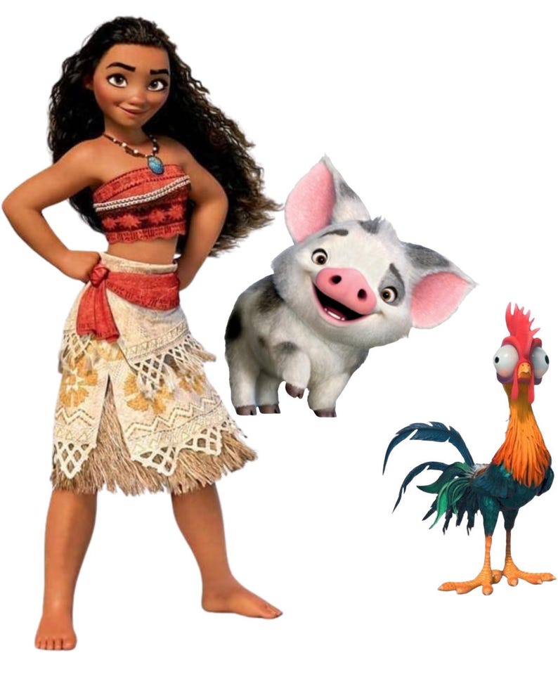 Moana Inspired Party Backdrop Cutout Template | Tropical Island Princess Standee (Digital Download) image 1