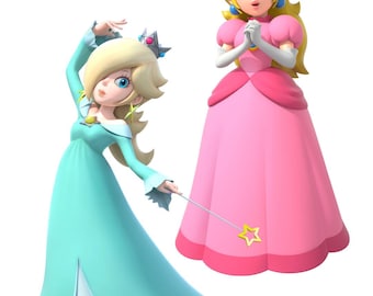 Super Mario Princess Peach Rosalina Cutout, Birthday Backdrop (Digital Download)