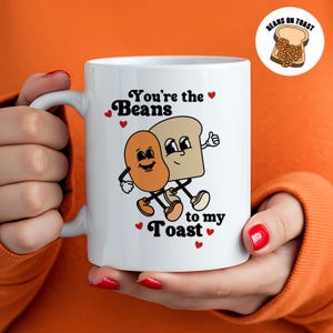 Taza personalizada "Eres el grano de mi tostada": taza de estilo retro de dibujos animados, regalo de San Valentín, divertida y personalizable, amor, pareja, linda