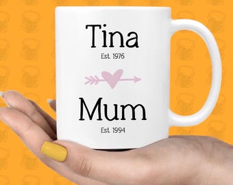 Personalised Mum Mug – Custom Name, Birth Year Ceramic Cup