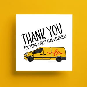 Bedankt dat je een First Class Courier bent! Doordachte bedankkaart - kaart voor postbode, postbode, cadeaus postbezorger