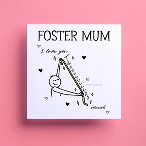 Foster Muttertagskarte, süße Karte für sie, Mama, Mama, Bemuttern Sonntag, Karte für Mutter, glückliche Mutter Tageskarte, süße Muttertagskarte