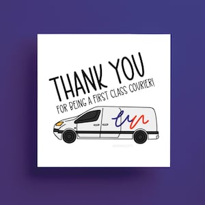 Bedankt dat je een First Class Courier bent! Doordachte bedankkaart - kaart voor postbode, postbode, cadeaus postbezorger
