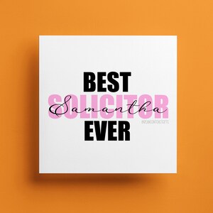 Beste advocaat ooit - wenskaart doordachte positiviteit - rechten carrière advocaat stagiair nieuwe baan - gepersonaliseerde naam cadeau voor haar